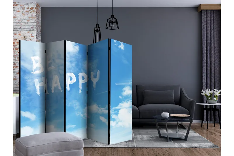 Rumdeler - Be happy II 225x172 - Artgeist sp. z o. o. - Boligtilbehør - Rumdelere - Foldeskærm