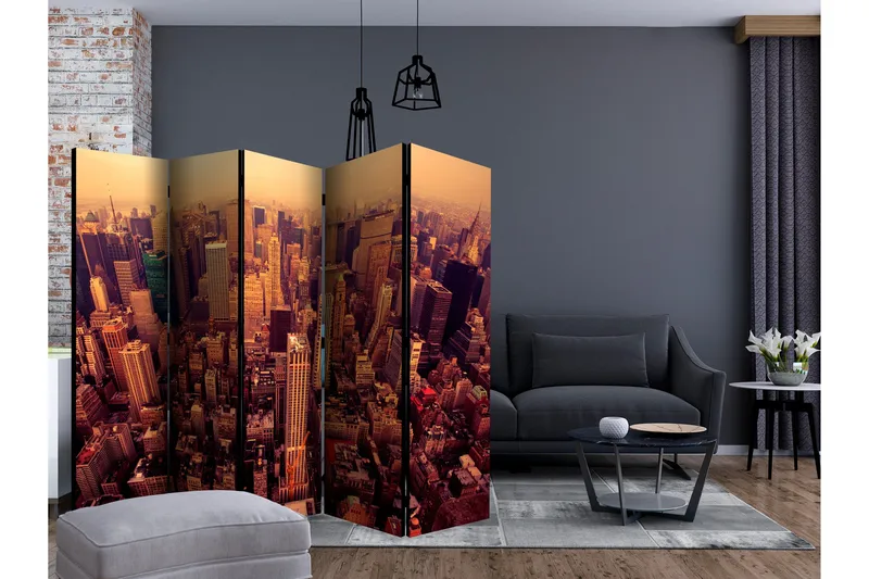 Rumdeler - Bird Eye View Of Manhattan, New York II 225x172 - Artgeist sp. z o. o. - Boligtilbehør - Rumdelere - Foldeskærm