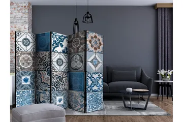 Rumdeler Blue Arabesque II 225x172 cm - Artgeist sp. z o. o. - Boligtilbehør - Rumdelere - Foldeskærm