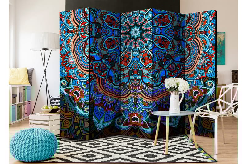 Rumdeler Blue Fantasy 225x172 - Artgeist sp. z o. o. - Boligtilbehør - Rumdelere - Foldeskærm