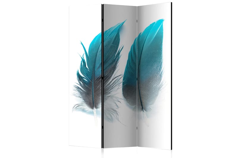 Rumdeler Blue Feathers 135x172 - Artgeist sp. z o. o. - Foldeskærm - Rumdelere