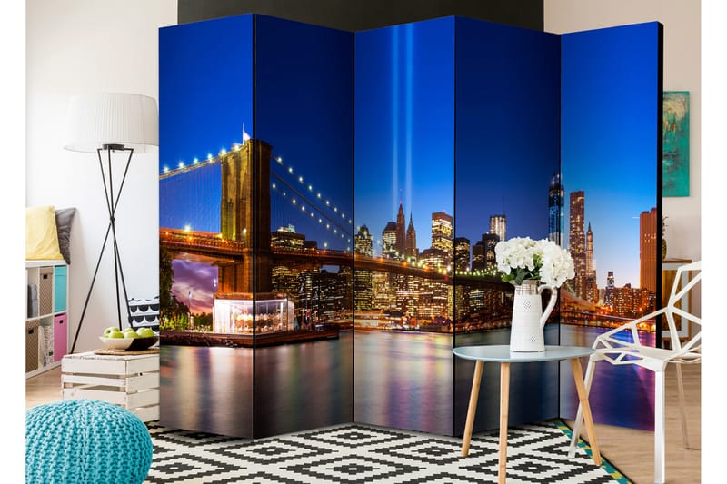 Rumdeler Blue New York 225x172 - Artgeist sp. z o. o. - Boligtilbehør - Rumdelere - Foldeskærm