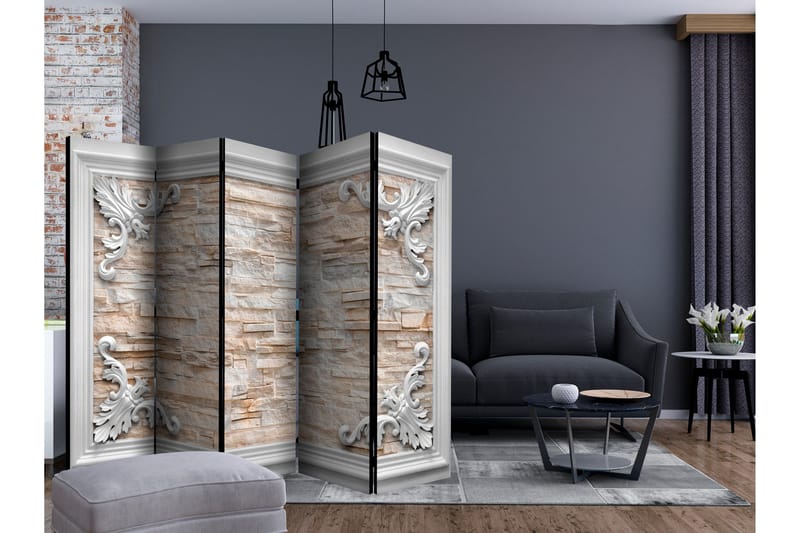 Rumdeler - Brick in the Frame (Orange) II 225x172 - Artgeist sp. z o. o. - Boligtilbehør - Rumdelere - Foldeskærm