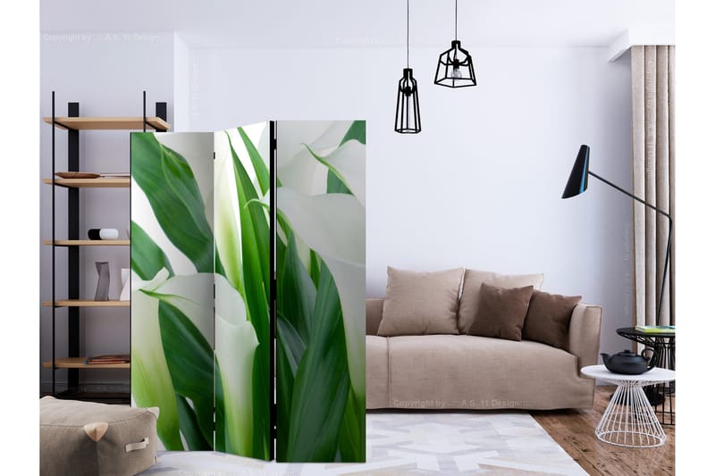 Rumdeler Bunch of Flowers - Callas 135x172 cm - Artgeist sp. z o. o. - Boligtilbehør - Rumdelere - Foldeskærm