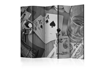 Rumdeler - Cards: black and white II 225x172 - Artgeist sp. z o. o. - Boligtilbehør - Rumdelere - Foldeskærm