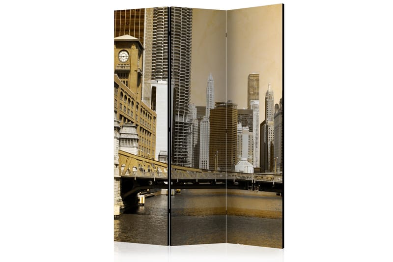 Rumdeler - Chicago's bridge (vinlofte effect) 135x172 - Artgeist sp. z o. o. - Foldeskærm - Rumdelere