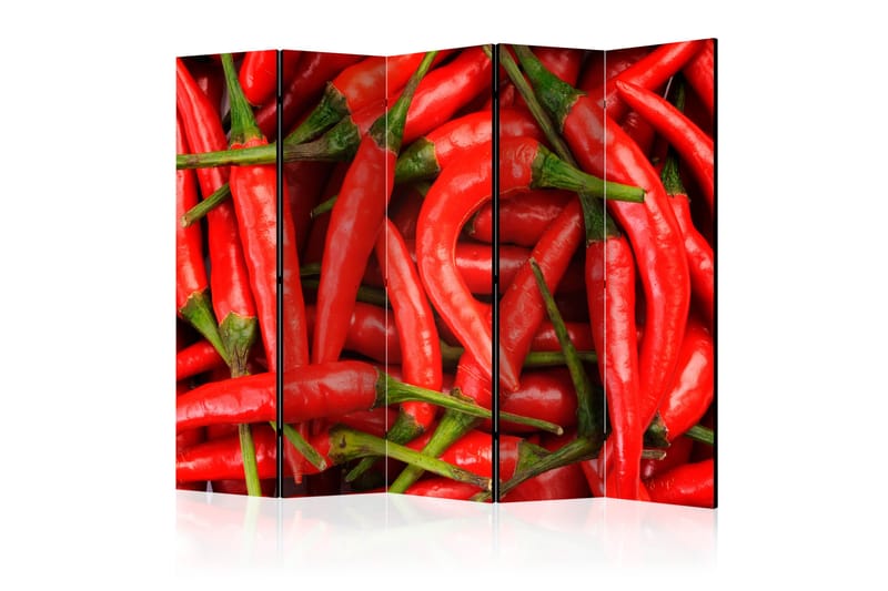Rumdeler Chili Pepper - Background II 225x172 cm - Artgeist sp. z o. o. - Foldeskærm - Rumdelere