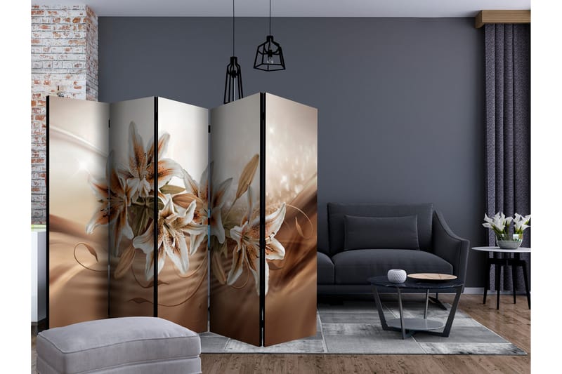 Rumdeler - Chocolate Lilies II 225x172 - Artgeist sp. z o. o. - Boligtilbehør - Rumdelere - Foldeskærm