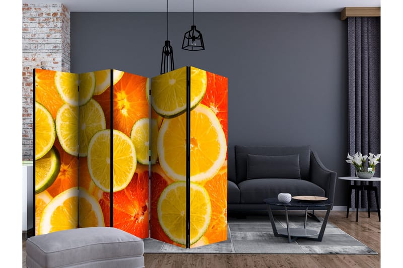 Rumdeler Citrus Fruits II 225x172 cm - Artgeist sp. z o. o. - Boligtilbehør - Rumdelere - Foldeskærm