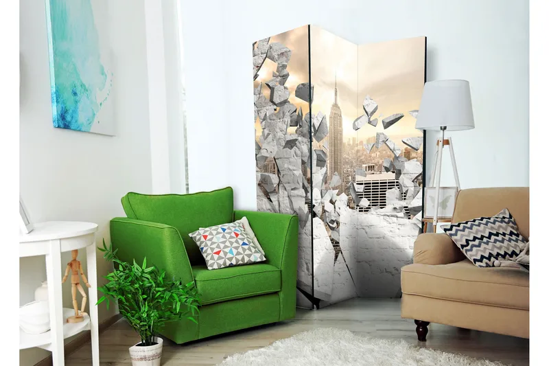 Rumdeler City Behind The Wall 135x172 - Artgeist sp. z o. o. - Boligtilbehør - Rumdelere - Foldeskærm