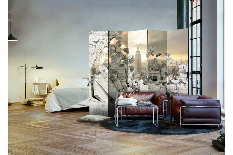 Rumdeler City Behind The Wall 225x172 - Artgeist sp. z o. o. - Boligtilbehør - Rumdelere - Foldeskærm