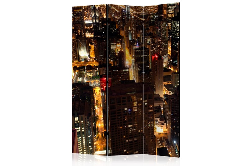 Rumdeler - City by night - Chicago, USA 135x172 - Artgeist sp. z o. o. - Foldeskærm - Rumdelere