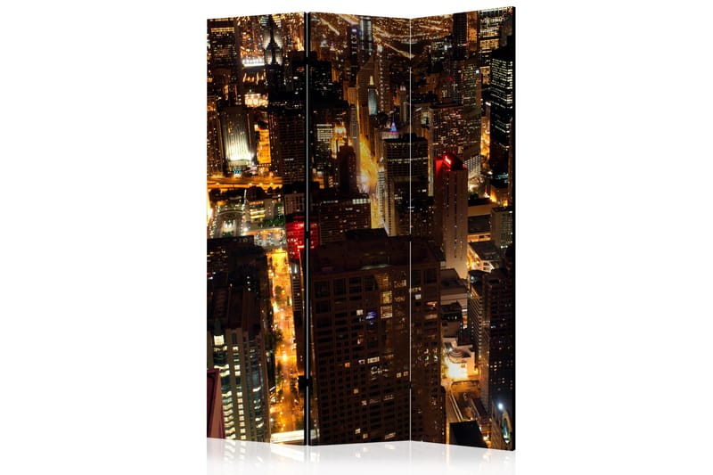 Rumdeler - City by night - Chicago, USA 135x172 - Artgeist sp. z o. o. - Boligtilbehør - Rumdelere - Foldeskærm