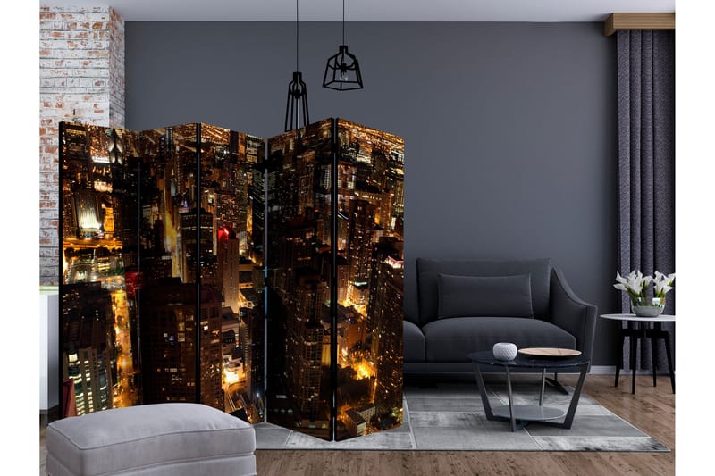 Rumdeler - City by night - Chicago, USA II 225x172 - Artgeist sp. z o. o. - Boligtilbehør - Rumdelere - Foldeskærm