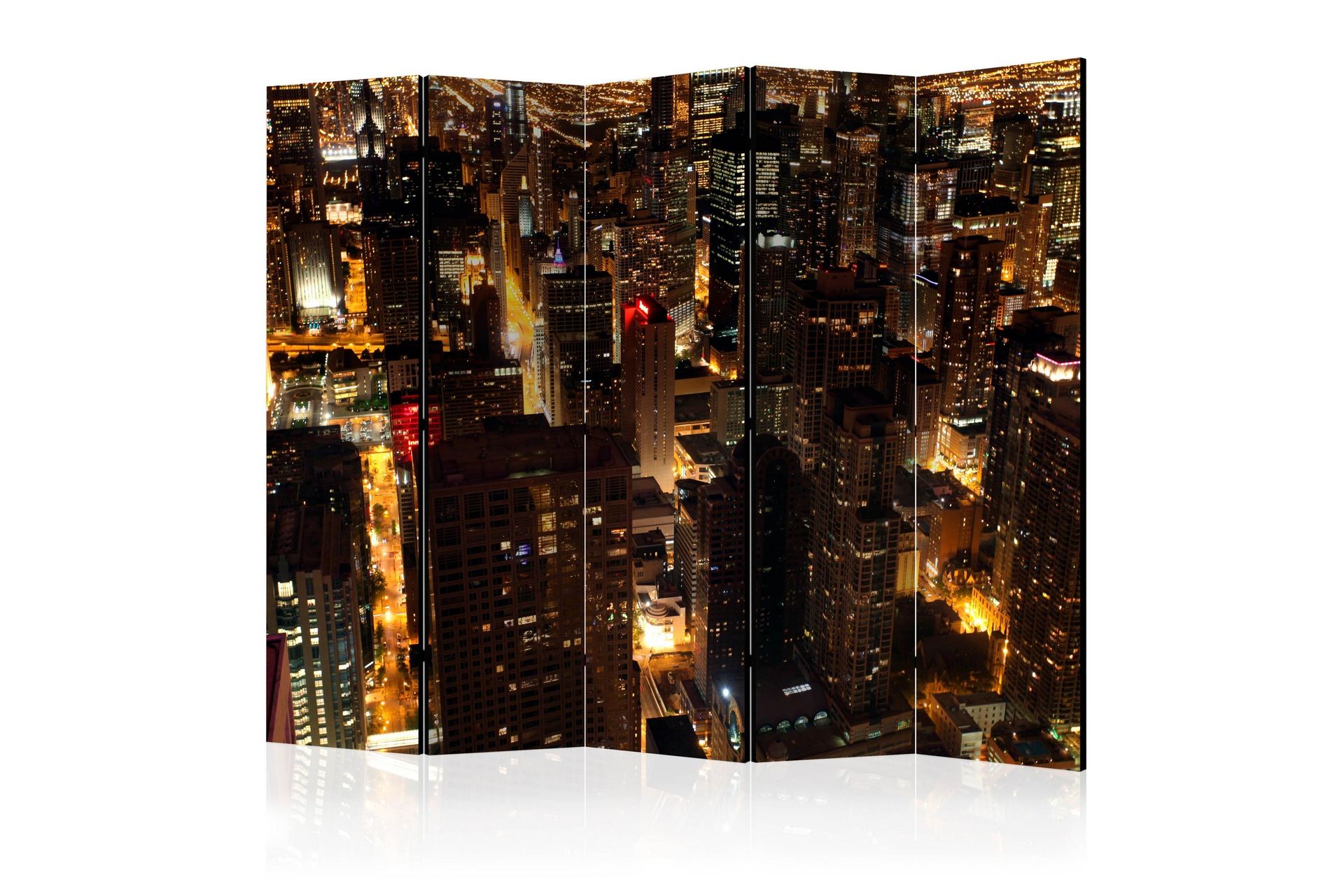 Rumdeler - City by night - Chicago, USA II 225x172 - Artgeist sp. z o. o. - Boligtilbehør - Rumdelere - Foldeskærm