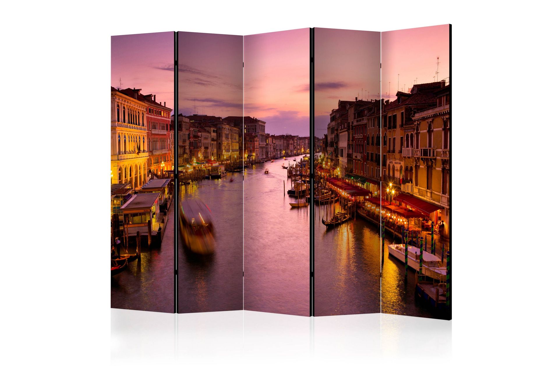Rumdeler City of Lovers, Venice by Night II 225x172 cm - Artgeist sp. z o. o. - Boligtilbehør - Rumdelere - Foldeskærm