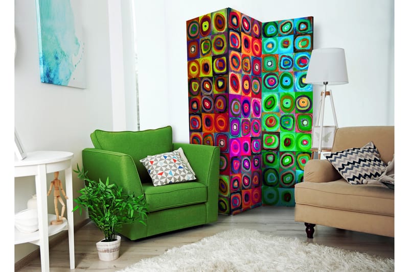 Rumdeler Colorful Abstract Art 135x172 - Artgeist sp. z o. o. - Boligtilbehør - Rumdelere - Foldeskærm