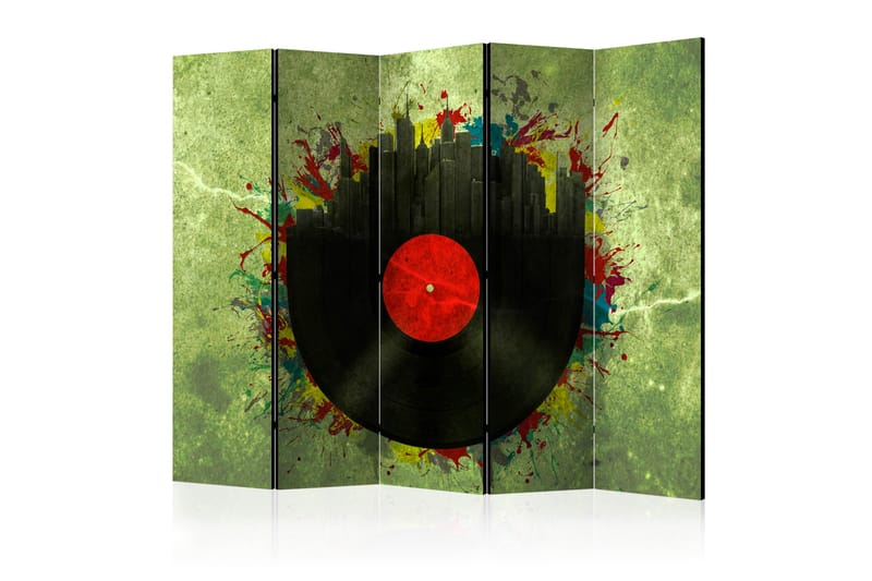 Rumdeler - Colorful melodies of the city II 225x172 - Artgeist sp. z o. o. - Boligtilbehør - Rumdelere - Foldeskærm