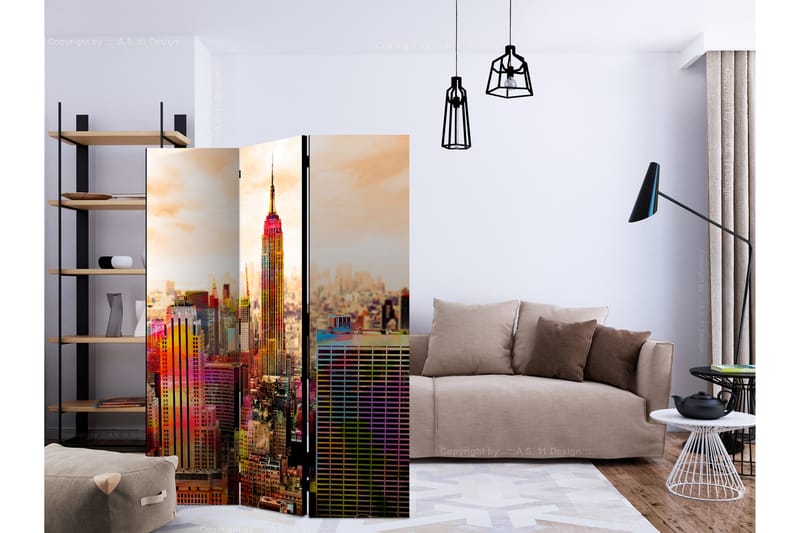 Rumdeler Colors of New York City III 135x172 cm - Artgeist sp. z o. o. - Foldeskærm - Rumdelere