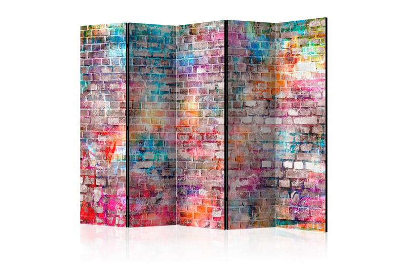 Rumdeler - Colourful Brick II 225x172 - Artgeist sp. z o. o. - Boligtilbehør - Rumdelere - Foldeskærm