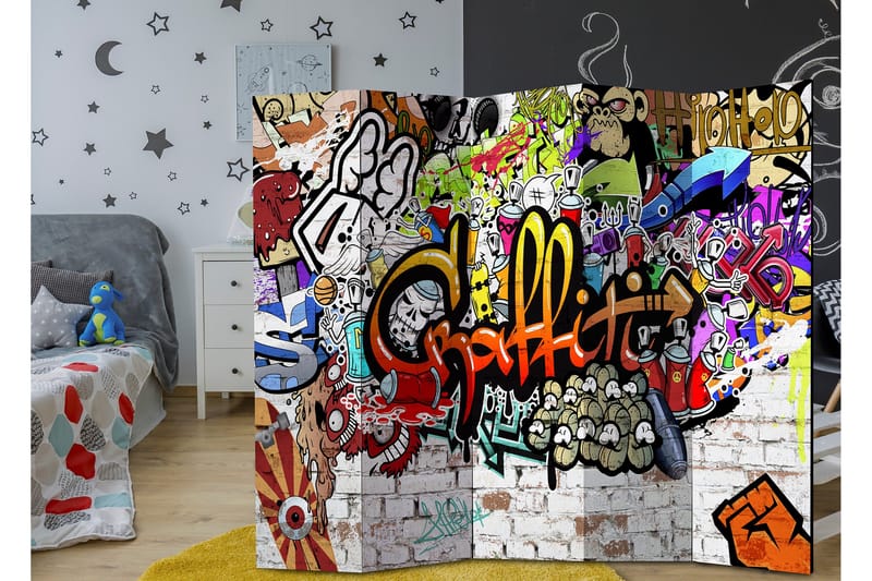 Rumdeler Colourful Style 225x172 - Artgeist sp. z o. o. - Boligtilbehør - Rumdelere - Foldeskærm