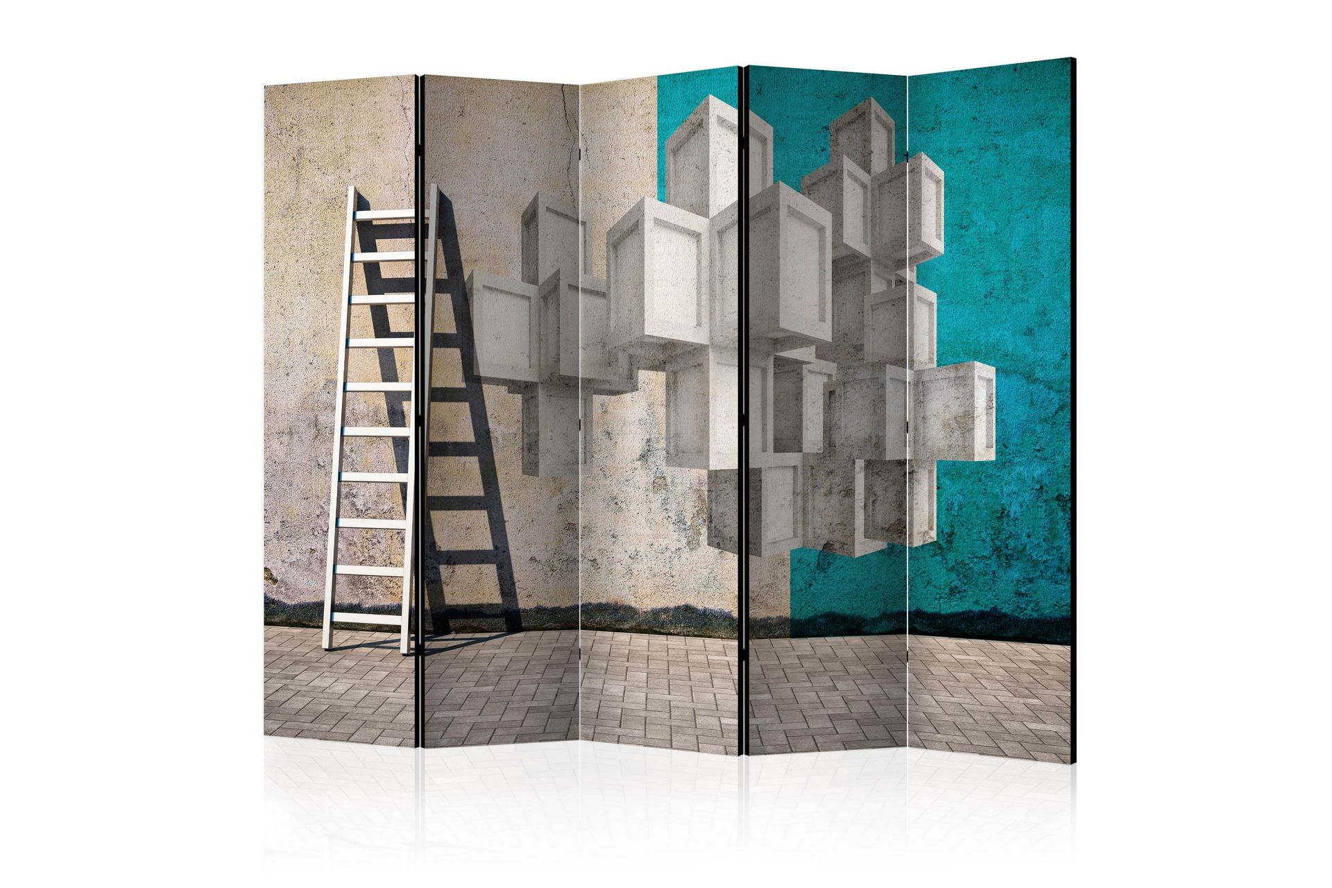 Rumdeler - Concrete blocks II 225x172 - Artgeist sp. z o. o. - Boligtilbehør - Rumdelere - Foldeskærm