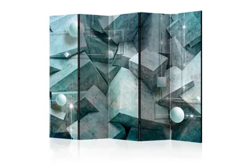 Rumdeler Concrete Cubes Green II 225x172 cm - Artgeist sp. z o. o. - Boligtilbehør - Rumdelere - Foldeskærm