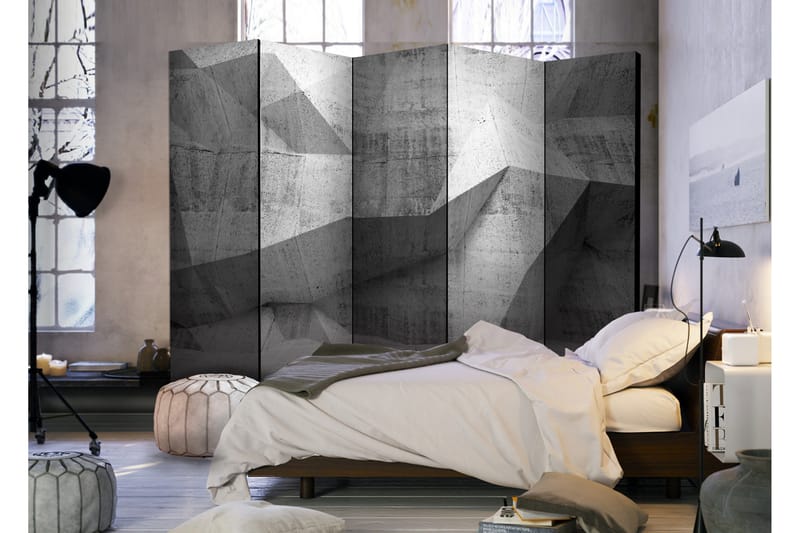 Rumdeler Concrete Geometry 225x172 - Artgeist sp. z o. o. - Boligtilbehør - Rumdelere - Foldeskærm
