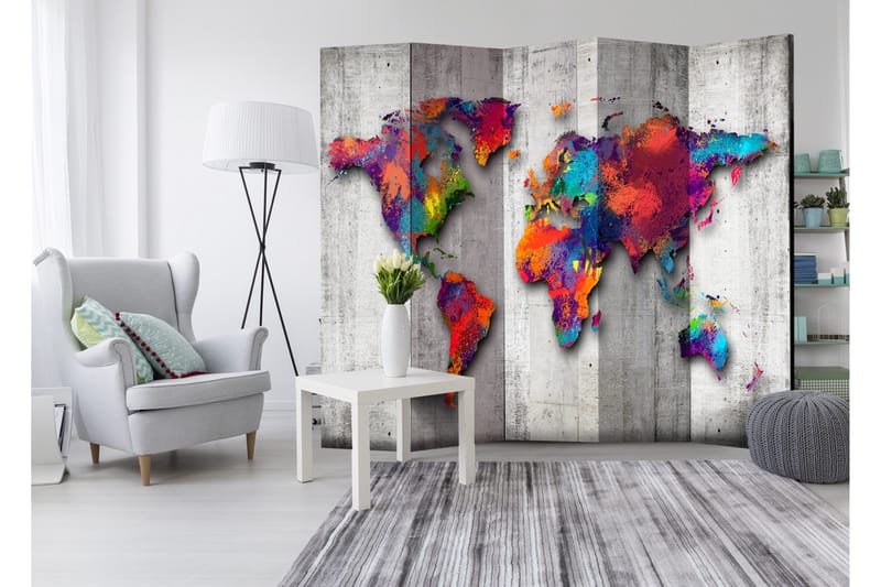 Rumdeler Concrete World 225x172 - Artgeist sp. z o. o. - Boligtilbehør - Rumdelere - Foldeskærm