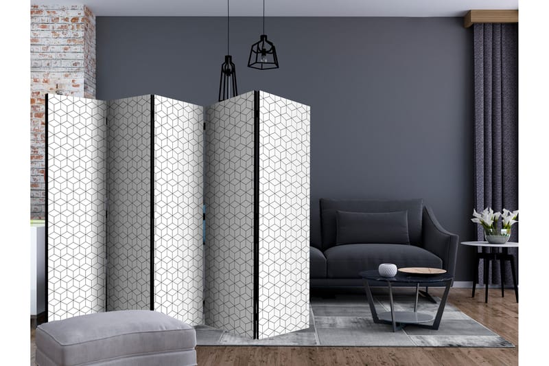 Rumdeler Cubes - Texture II 225x172 cm - Artgeist sp. z o. o. - Boligtilbehør - Rumdelere - Foldeskærm