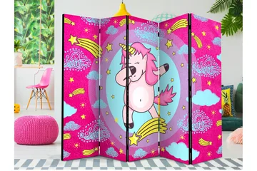 Rumdeler Dancing Unicorn II 225x172 cm - Artgeist sp. z o. o. - Boligtilbehør - Rumdelere - Foldeskærm