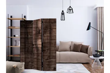 Rumdeler Dark Brown Boards 135x172 cm - Artgeist sp. z o. o. - Boligtilbehør - Rumdelere - Foldeskærm