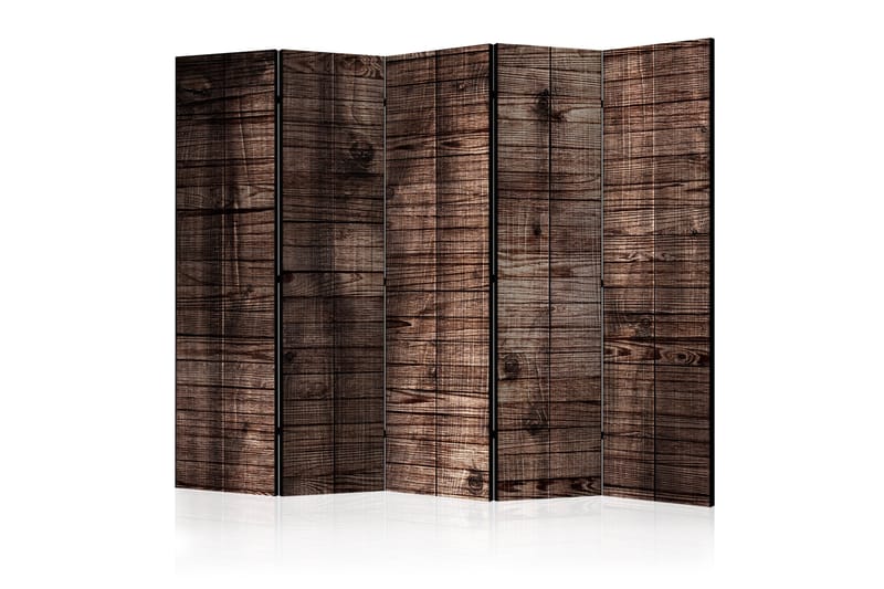 Rumdeler Dark Brown Boards II 225x172 cm - Artgeist sp. z o. o. - Foldeskærm - Rumdelere