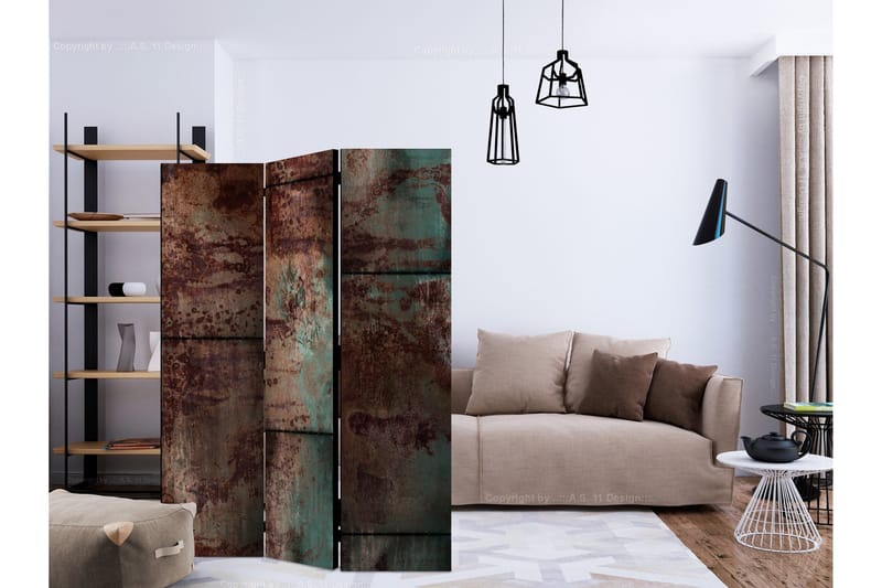 Rumdeler Dark Metal Sheet 135x172 cm - Artgeist sp. z o. o. - Boligtilbehør - Rumdelere - Foldeskærm