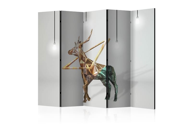 Rumdeler - deer (3D) II 225x172 - Artgeist sp. z o. o. - Foldeskærm - Rumdelere