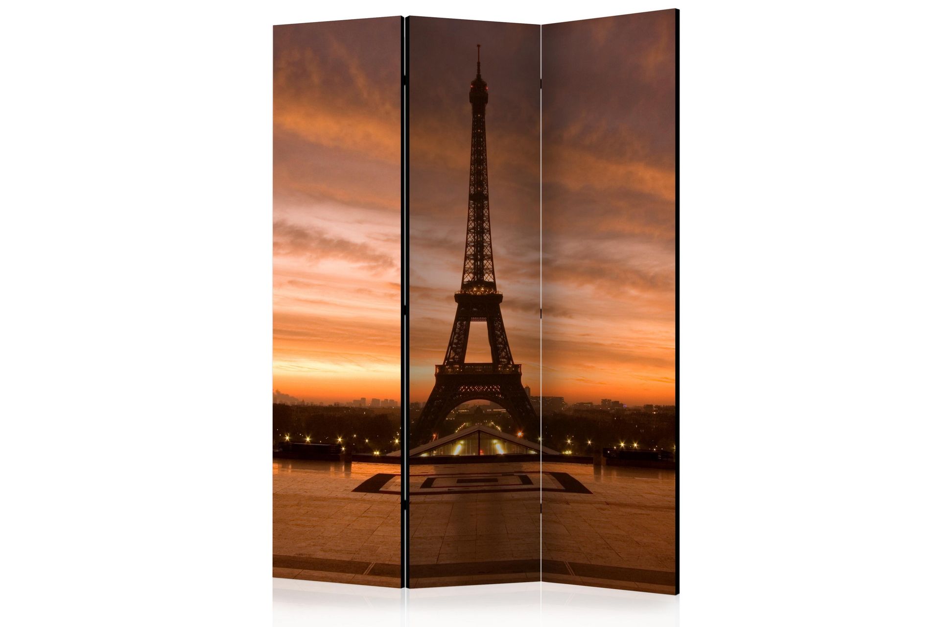 Rumdeler - Eiffel tower at dawn 135x172 - Artgeist sp. z o. o. - Boligtilbehør - Rumdelere - Foldeskærm