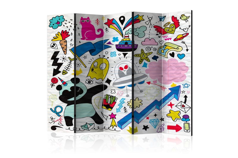 Rumdeler Energetic Panda II 225x172 cm - Artgeist sp. z o. o. - Boligtilbehør - Rumdelere - Foldeskærm