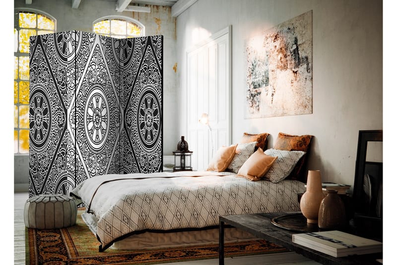 Rumdeler Ethnic Monochrome 135x172 - Artgeist sp. z o. o. - Boligtilbehør - Rumdelere - Foldeskærm