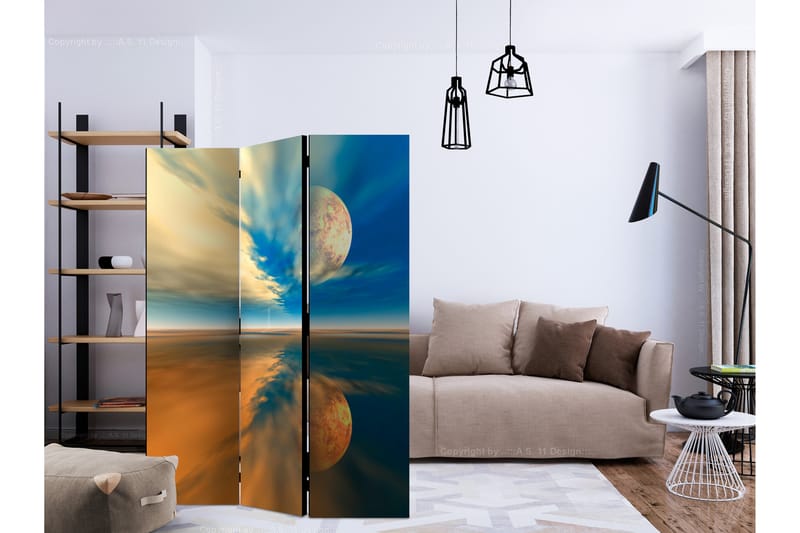Rumdeler Fly Me To the Moon 135x172 cm - Artgeist sp. z o. o. - Boligtilbehør - Rumdelere - Foldeskærm