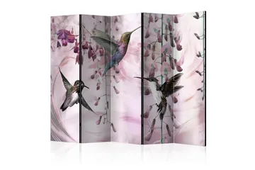 Rumdeler Flying Hummingbirds Pink II 225x172 cm - Artgeist sp. z o. o. - Boligtilbehør - Rumdelere - Foldeskærm