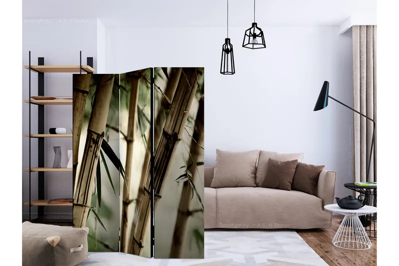 Rumdeler Fog and Bamboo Forest 135x172 cm - Artgeist sp. z o. o. - Boligtilbehør - Rumdelere - Foldeskærm