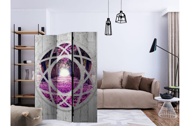 Rumdeler - Fuchsia landscape 135x172 - Artgeist sp. z o. o. - Boligtilbehør - Rumdelere - Foldeskærm