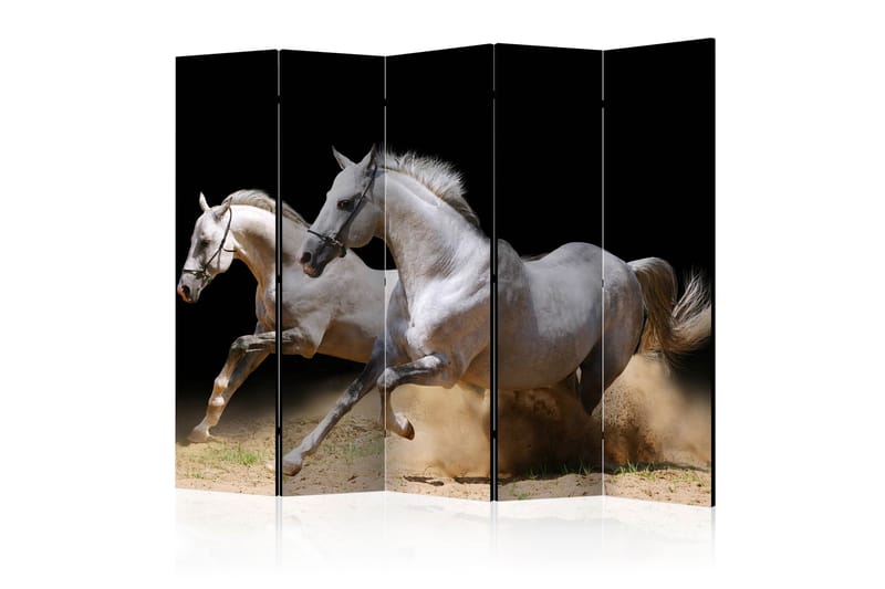 Rumdeler - Galloping horses on the sand II 225x172 - Artgeist sp. z o. o. - Boligtilbehør - Rumdelere - Foldeskærm