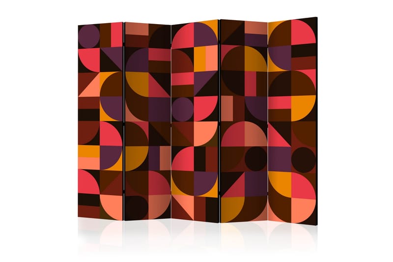 Rumdeler Geometric Mosaic Red II 225x172 cm - Artgeist sp. z o. o. - Foldeskærm - Rumdelere