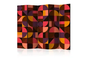 Rumdeler Geometric Mosaic Red II 225x172 cm - Artgeist sp. z o. o. - Boligtilbehør - Rumdelere - Foldeskærm