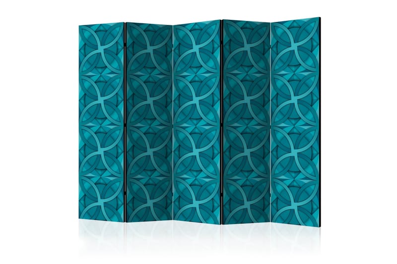 Rumdeler Geometric Turquoise II 225x172 cm - Artgeist sp. z o. o. - Foldeskærm - Rumdelere