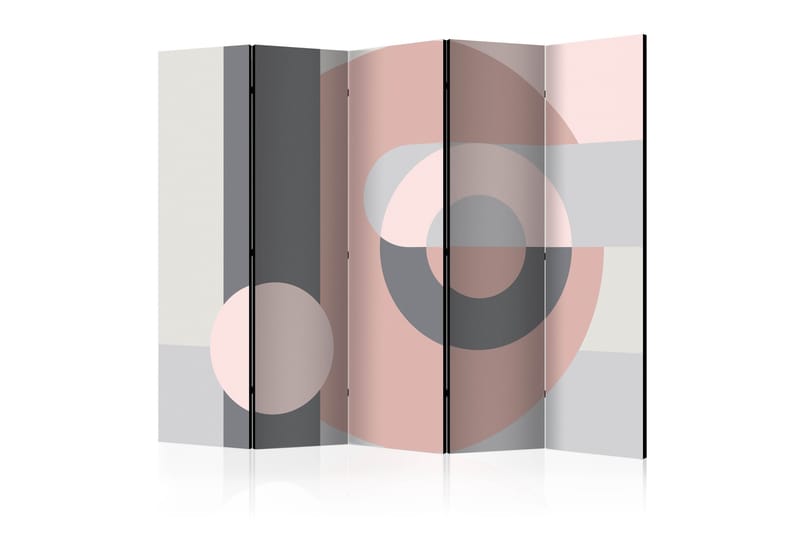 Rumdeler - Geometric Wreath (Pink) II 225x172 - Artgeist sp. z o. o. - Foldeskærm - Rumdelere