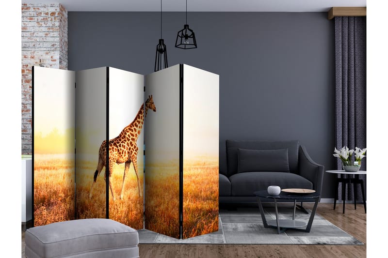 Rumdeler Giraffe - Walk II 225x172 cm - Artgeist sp. z o. o. - Foldeskærm - Rumdelere