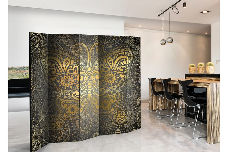 Rumdeler Golden Butterfly 225x172 - Artgeist sp. z o. o. - Boligtilbehør - Rumdelere - Foldeskærm