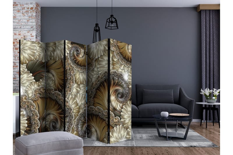 Rumdeler Golden Hand-Held Fans II 225x172 cm - Artgeist sp. z o. o. - Boligtilbehør - Rumdelere - Foldeskærm